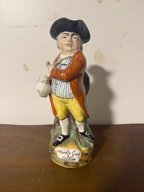 Antique Toby Jug "Hearty Good Fellow" Standing Jovial Gentleman Smoking a Pipe